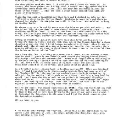 Letter from June Kelly dated October 26, 1993