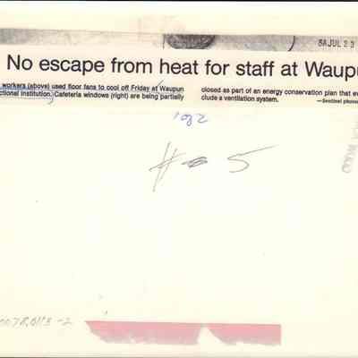 Back of photo of staff at Waupun Correctional Inst.