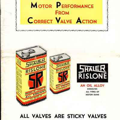 Booklet, Shaler, Rislone, Improved Motor Performance from Correct Valve Action
