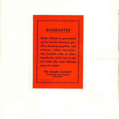 Shaler Rislone Advertising Brochure.