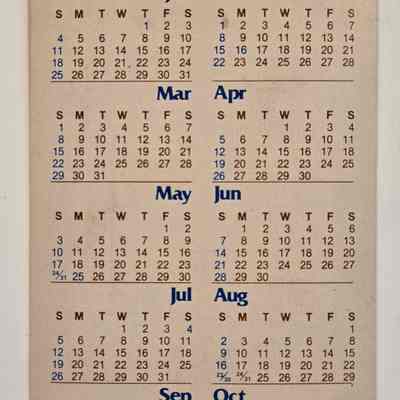 Calendar, Cy's Repair Shop, 1981