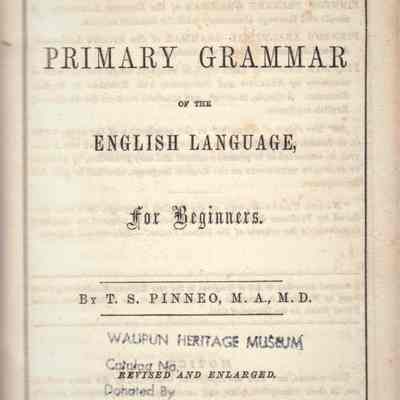 PINNEO'S PRIMARY GRAMMAR: Origformat: Other