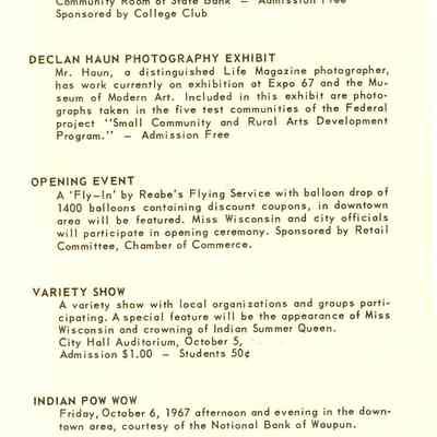 Events of Indian Summer Festival-1967