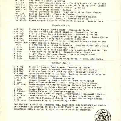 Schedule of Events