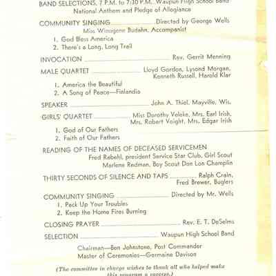 Program of Victory Memorial 1945