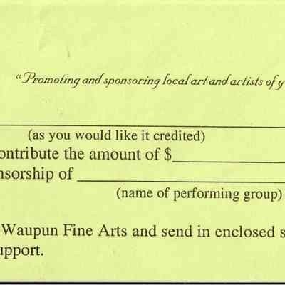 Waupun Fine Arts 2010 donation form