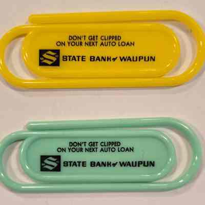 Clips, Plastic, State Bank of Waupun
