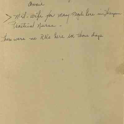 P. 59, "Auntie" Mrs. Annie Blodgett.