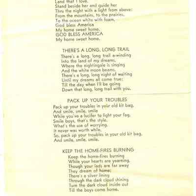 Back of Victory Memorial Program