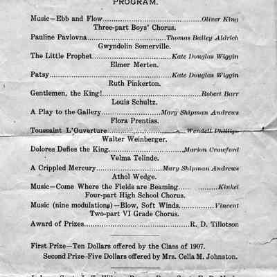 Waupun High School Preliminary Declamation Contest, 1909