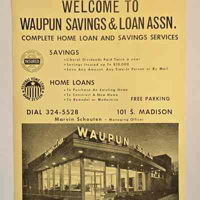 Advertisement, Waupun Savings & Loan Association