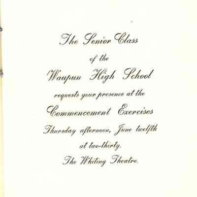 Program, Commencement, Waupun High School, 1902