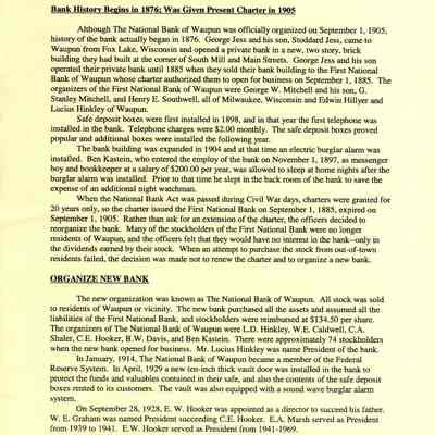 History of The National Bank of Waupun