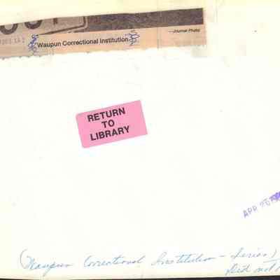 Info on back of photo of Waupun Prison