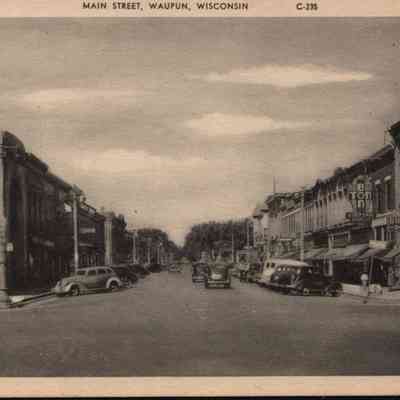 Postcard, Main Street, Looking West from Main and Madison Streets, C-235