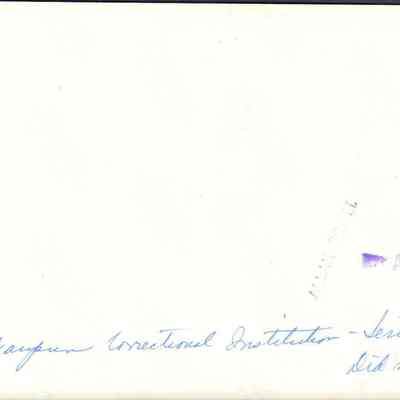 Back of photo of Waupun prison