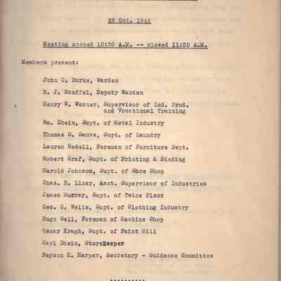 Book, Corrections, Wisconsin State Prison, REPORT OF SUPERINTENDENTS CONFERENCES (1946-1947)