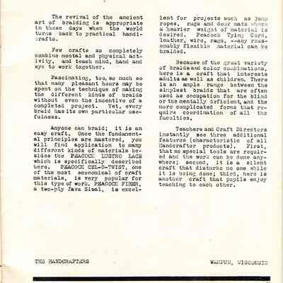 Booklet published by Handcrafters of Waupun.