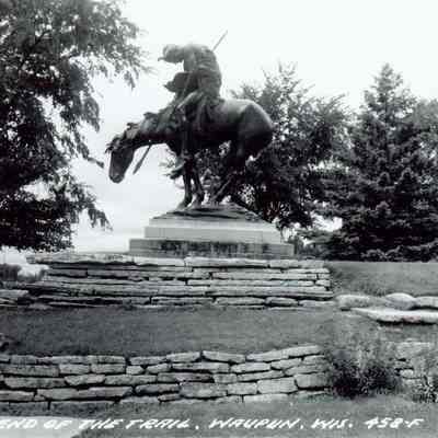 Postcard, Statue, End of the Trail, #458-F