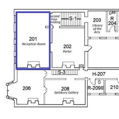 "1. Second Floor Plan, Monroe Reception Room