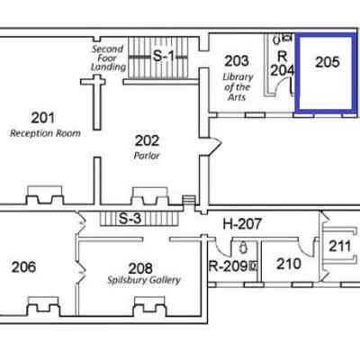 "1. Second Floor Plan, President's Office/Monroe Bedroom