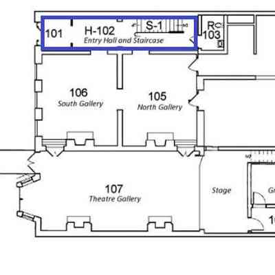 "1. First Floor Plan, Entry Hall and Staircase
