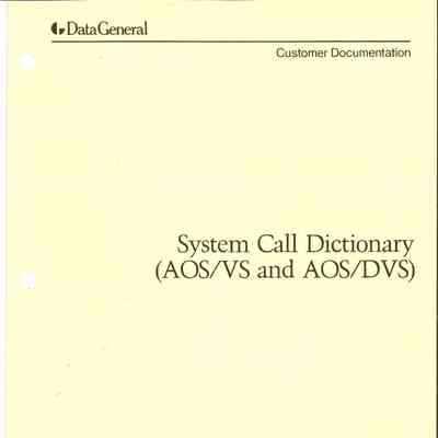 System Call Dictionary (AOS/VS and AOS/DVS)