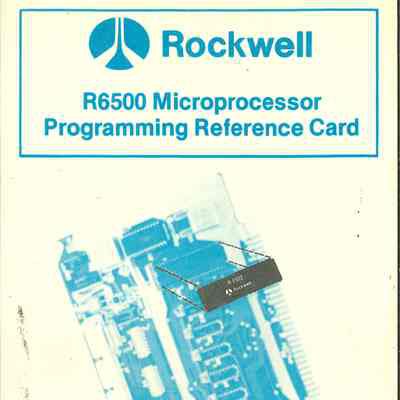 R6500 Microprocessor : Programming Reference Card
