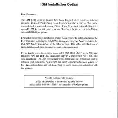 IBM Installation Option