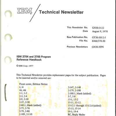 IBM 3704 and 3705 Program Reference Handbook