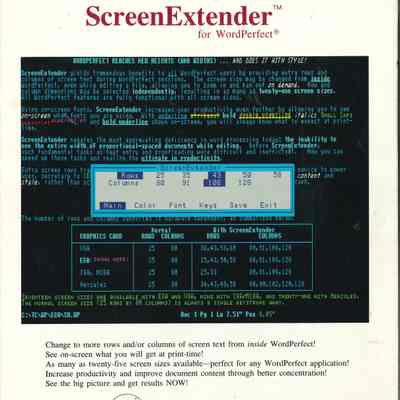 Screen Extender for WordPerfect