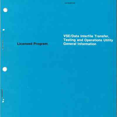 VSE/Data Interfile Transfer, Testing and Operations Utility