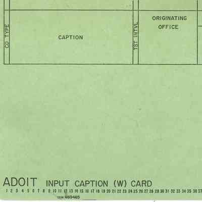 ADOIT Input Caption (W) Card