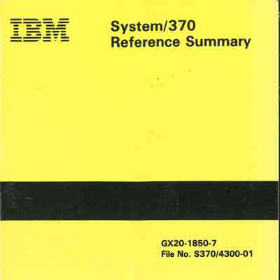 System/370 Reference Summary