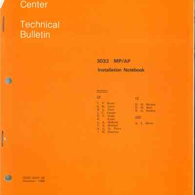 3033 MP/AP Installation Notebook