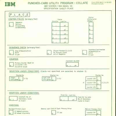 Punched-Card Utility Program -- Collate