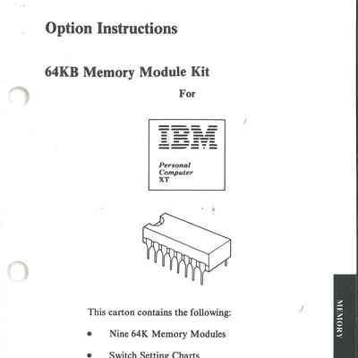 Option Instructions : 64KB Memory Module Kit
