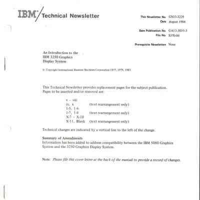 An Introduction to the IBM 3250 Graphics Display System