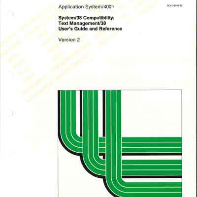 System/38 Compatibility: Text Management/38