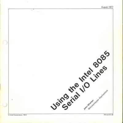 Using the Intel 8085 Serial I/O Lines