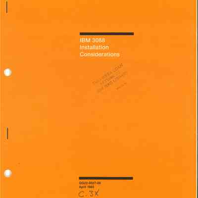 IBM 3088 Installation Considerations