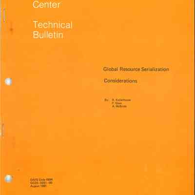Global Resource Serialization : Considerations