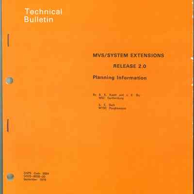 MVS/System Extensions Release 2.0 : Planning Information