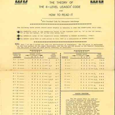 The Theory of The 8-Level USASCII Code and How to Read It