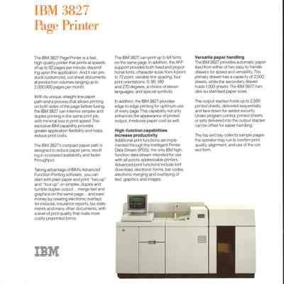 IBM 3827 Page Printer