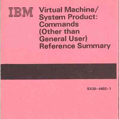 Virtual Machine/System Product: Commands (Other than General User)