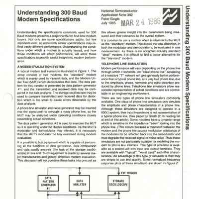 Understanding 300 Baud Modem Specifications