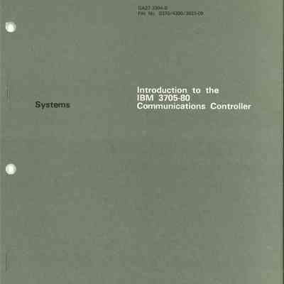 Introduction to the IBM 3705-80 Communications Controller