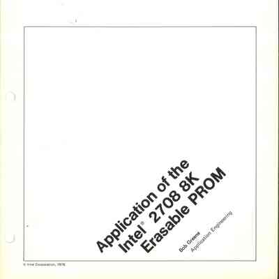 Application of the Intel 2708 8K Erasable PROM