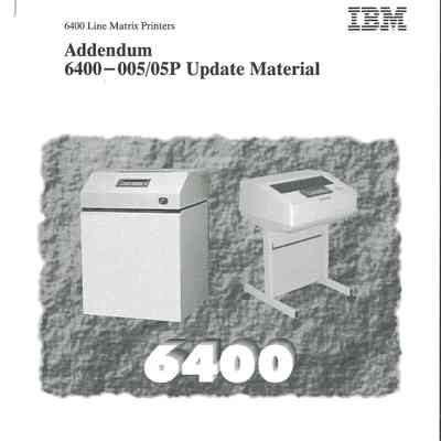Addendum 6400-005/05P Update Material